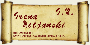 Irena Miljanski vizit kartica